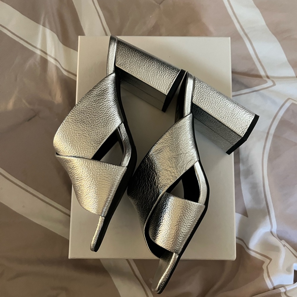 Sol Sana Metallic Silver Mules